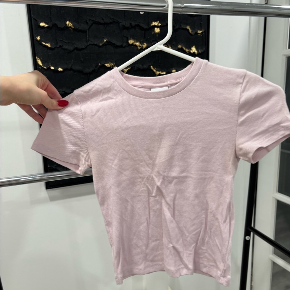 TNA Soft Pink Ribbed Top